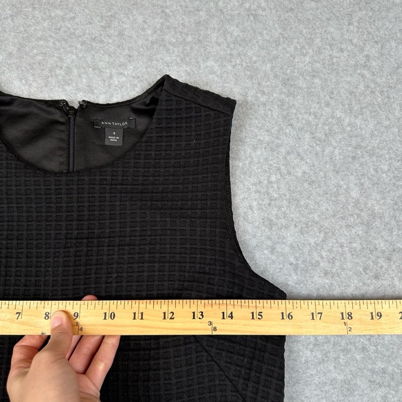 Ann Taylor Dress Womens 0 Black Textured Sheath Sleeveless Chic Career Workwear - Picture 5 of 9